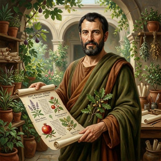 AI-assisted portrait of Theophrastus