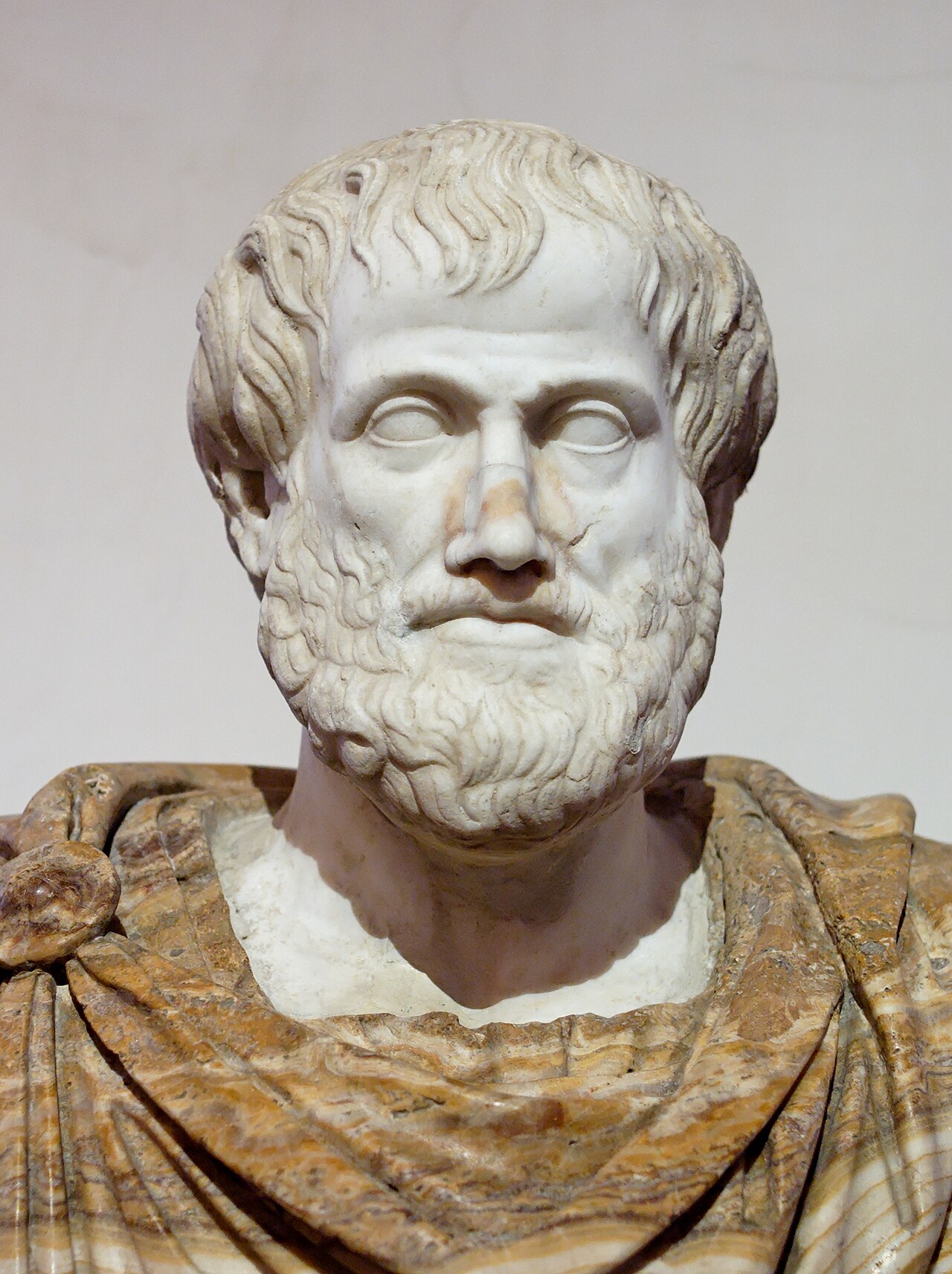 Roman marble bust of Aristotle, copy of a lost Greek original by Lysippos