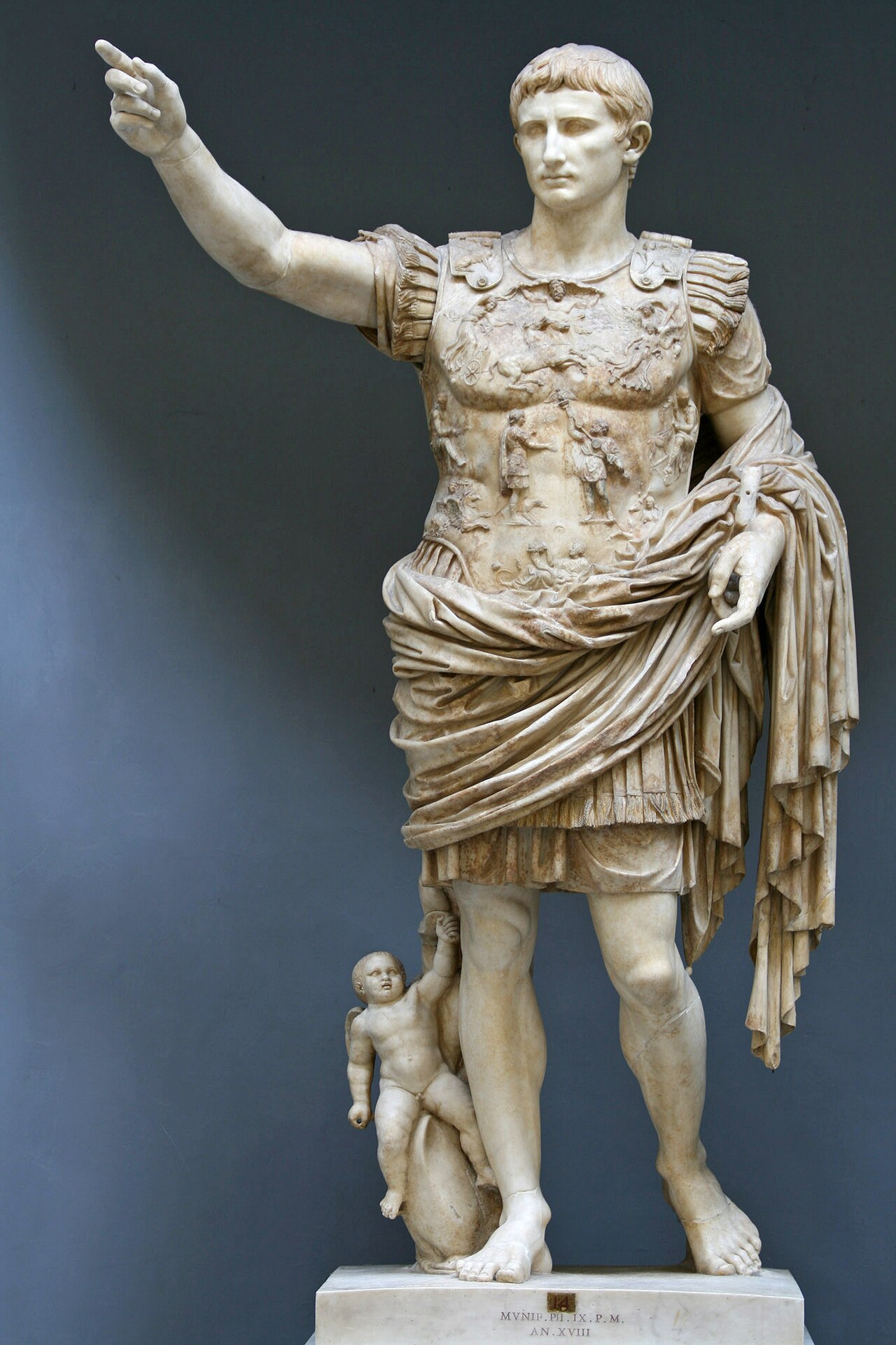 Augustus of Prima Porta — marble statue of the first Roman emperor, c. 20–17 BCE