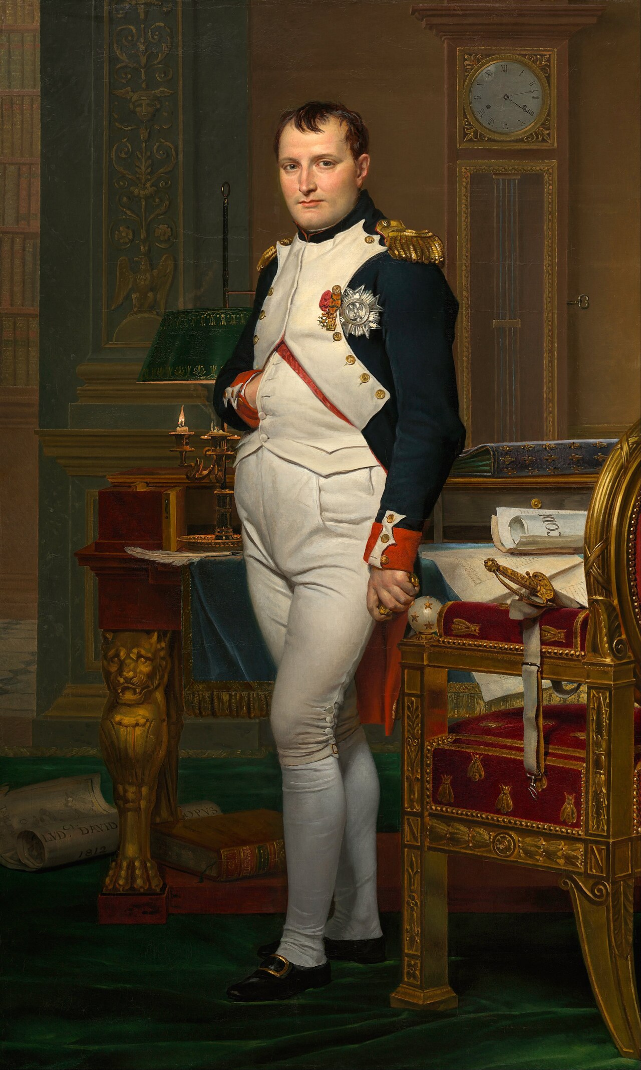 Napoleon Bonaparte in his study at the Tuileries, painted by Jacques-Louis David, 1812